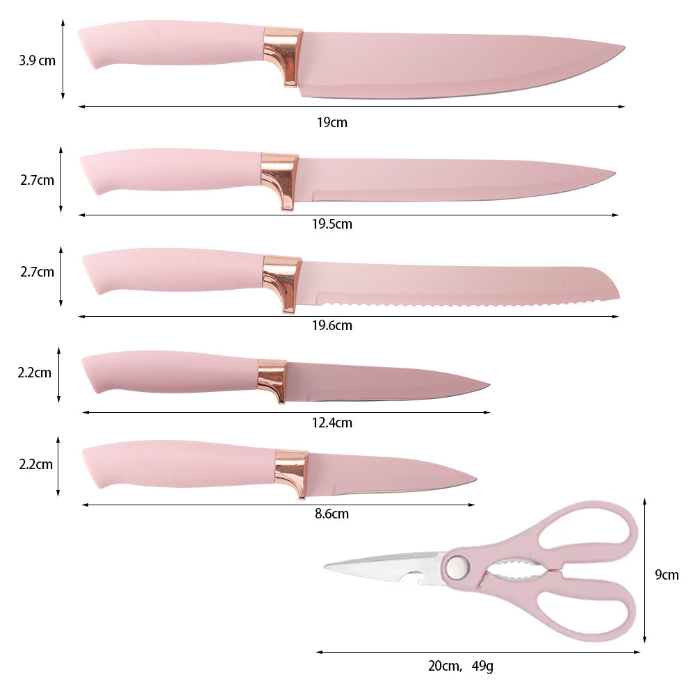 19 Pcs Kitchen Cooking Utensils and Knife Set with Block